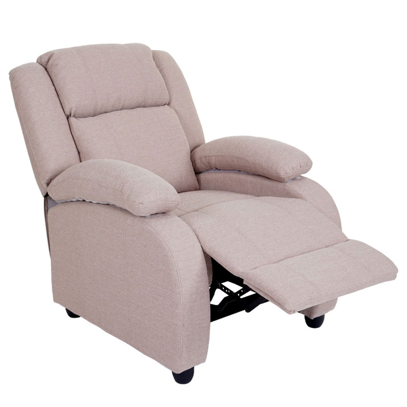 Fauteuil TV Lincoln, fauteuil de relaxation, tissus - crème-gris