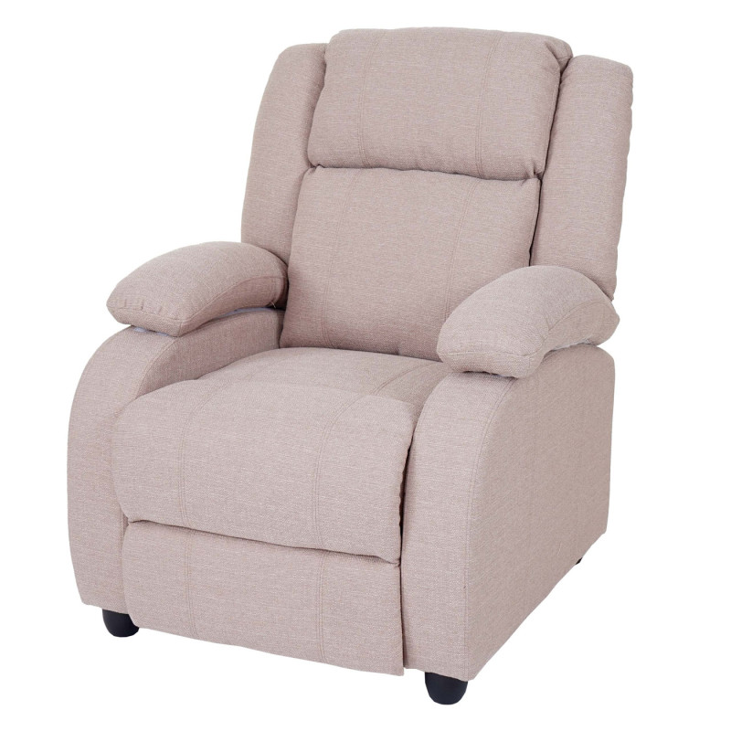 Fauteuil TV Lincoln, fauteuil de relaxation, tissus - crème-gris