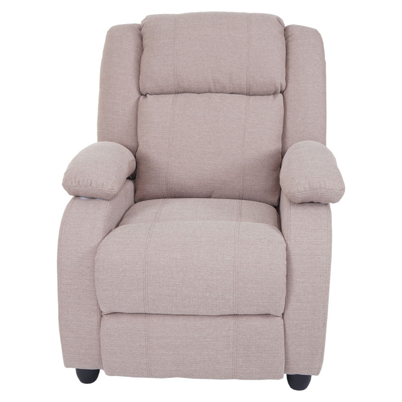 Fauteuil TV Lincoln, fauteuil de relaxation, tissus - crème-gris