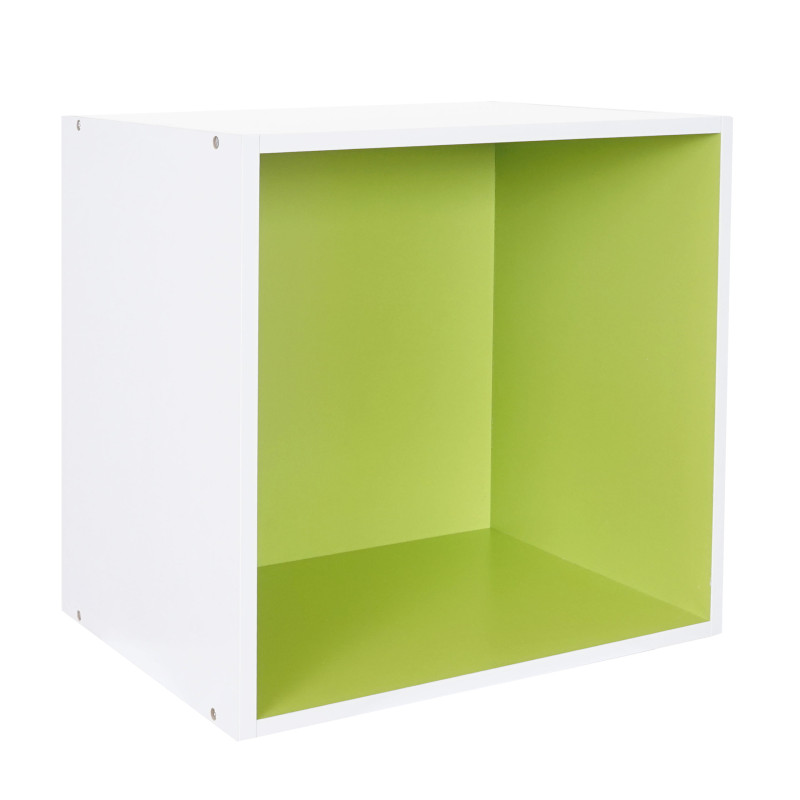 Étagère cube Falun, étagère indépendante, bibliothèque, cube à 39x39x29cm - vert