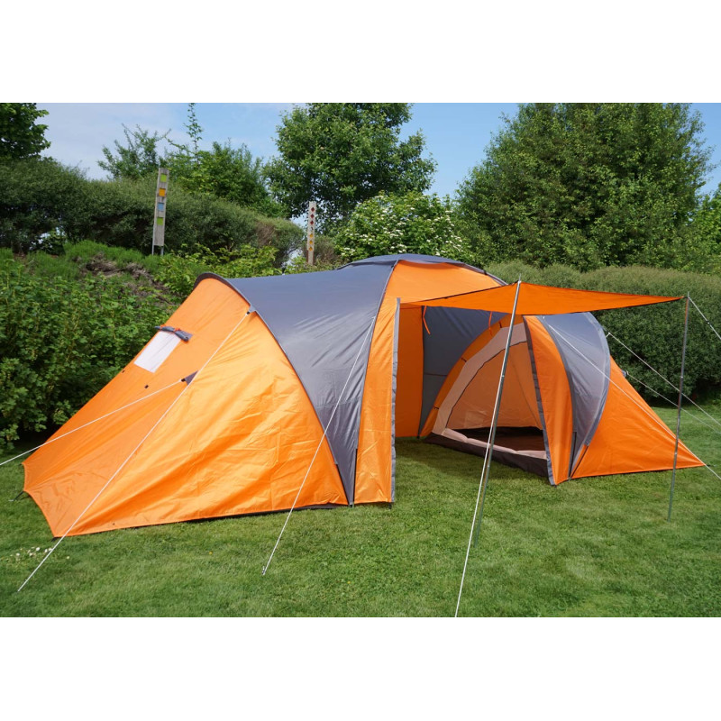 Tente de camping Loksa, 6 personnes, bivouac / igloo, tente pour festival - orange