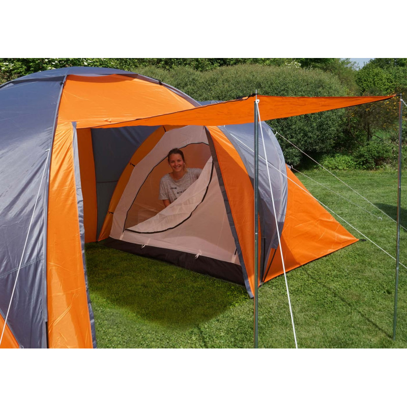 Tente de camping Loksa, 6 personnes, bivouac / igloo, tente pour festival - orange