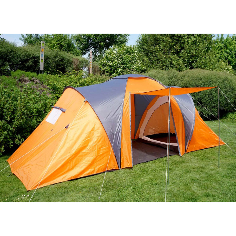 Tente de camping Loksa, 4 personnes, bivouac / igloo, tente pour festival - orange