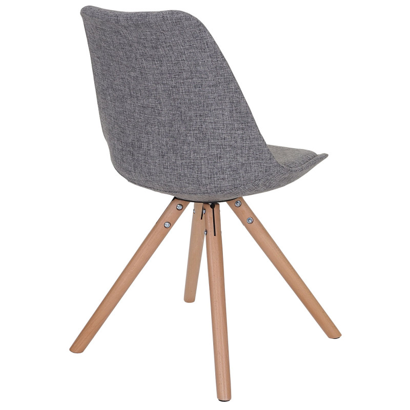 2x chaise de séjour / salle à manger Malmö T501 / rétro - tissu gris, pieds clairs