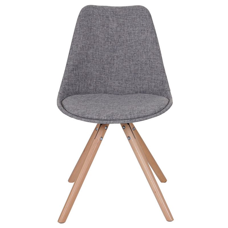 2x chaise de séjour / salle à manger Malmö T501 / rétro - tissu gris, pieds clairs