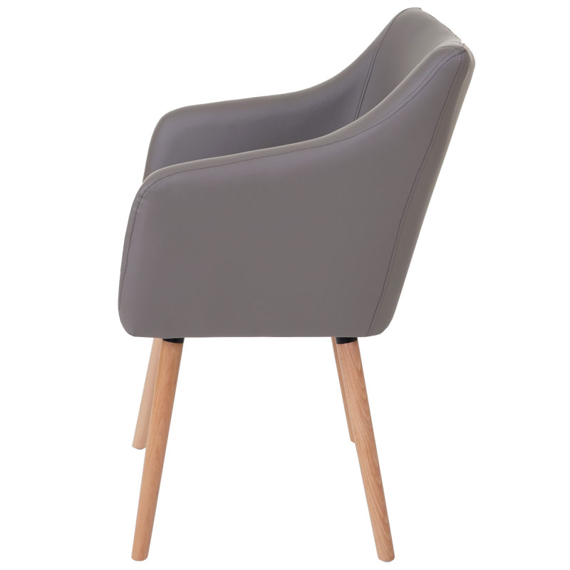 Chaise de séjour / salle à manger Malmö T382, style rétro des années 50 - tissu, taupe