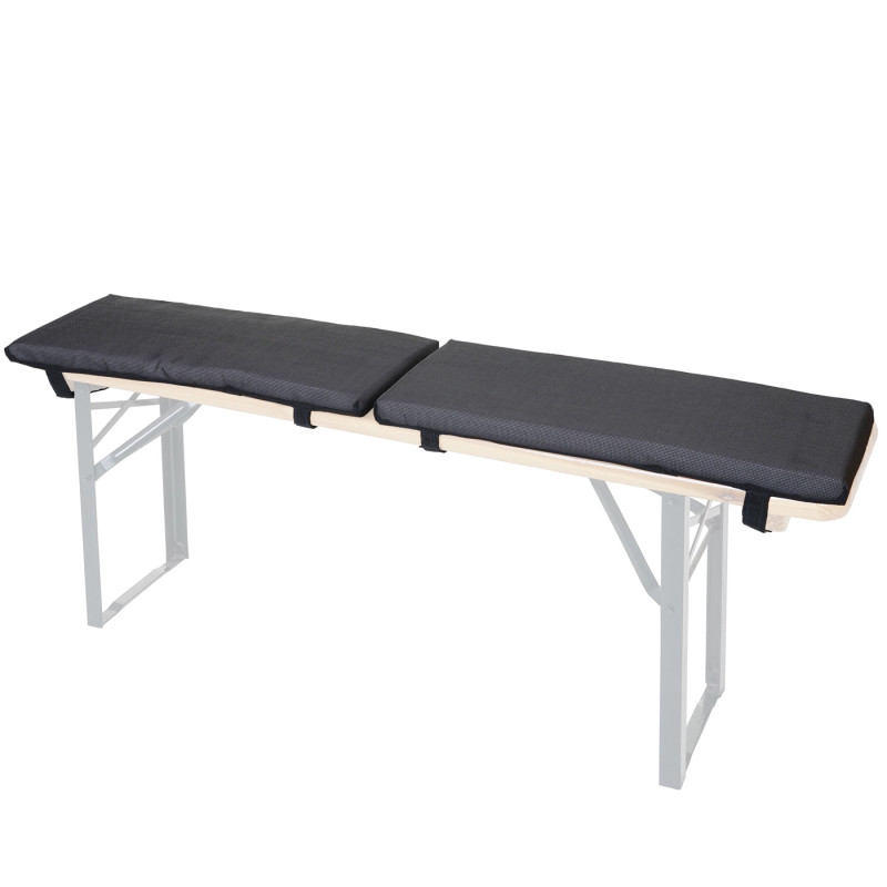 2x coussins de siège Gera pour des bancs pliables, anthracite 3x58x25cm