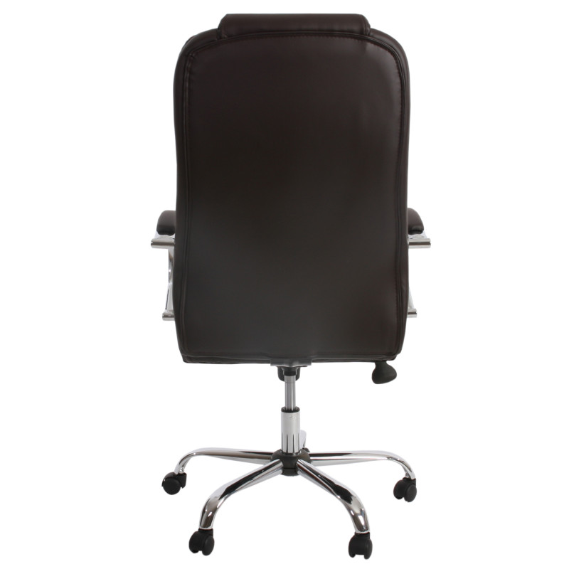 Fauteuil de bureau pro Kansas XXL fauteuil directorial pivotant, charge jusqu'à 150kg, similicuir - marron