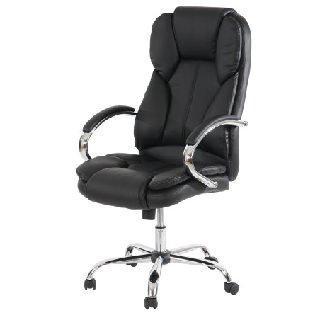 Fauteuil de bureau pro Kansas XXL fauteuil directorial pivotant, charge jusqu'à 150kg, similicuir - noir