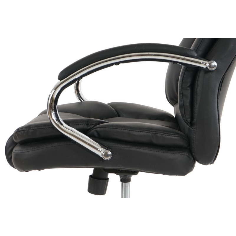 Fauteuil de bureau pro Kansas XXL fauteuil directorial pivotant, charge jusqu'à 150kg, similicuir - noir