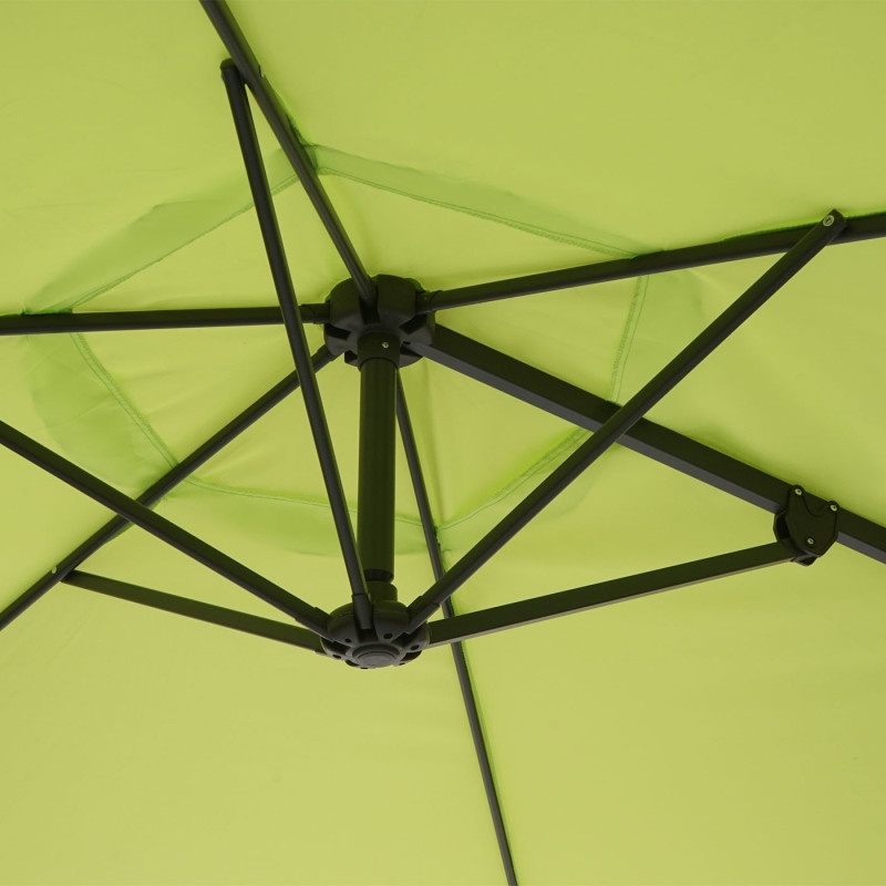 Parasol mural Casoria, parasol déporté pour le balcon, 3m, inclinable - vert limon