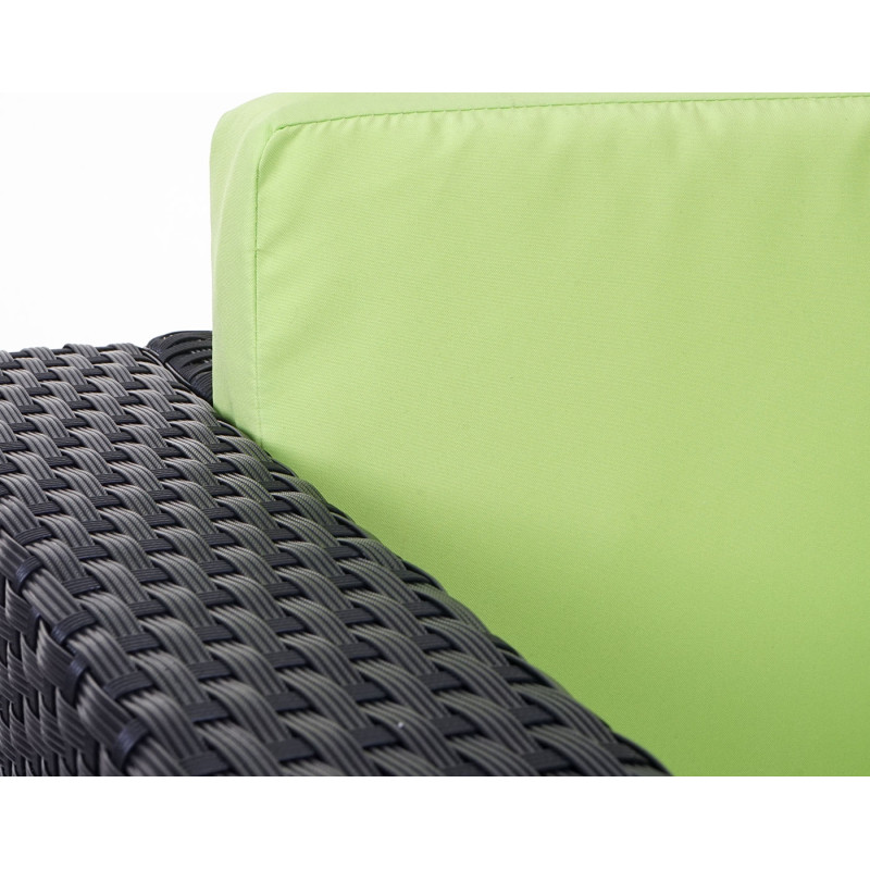 Canapé / fauteuil modulaire ROM Basic, polyrotin, aluminium - anthracite, coussin vert
