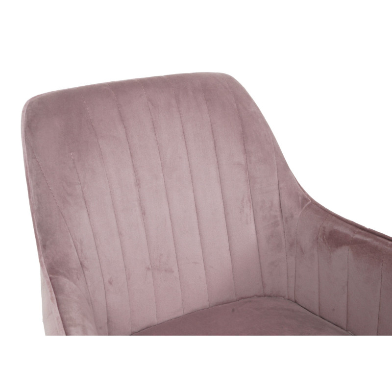 Chaise de bureau chaise pivotante chaise de bureau chaise inclinable, velours avec accoudoirs pied doré - rose