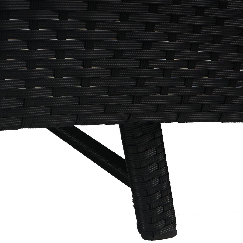 Chaise longue Savannah, polyrotin, bain de soleil - anthracite, enveloppe noir