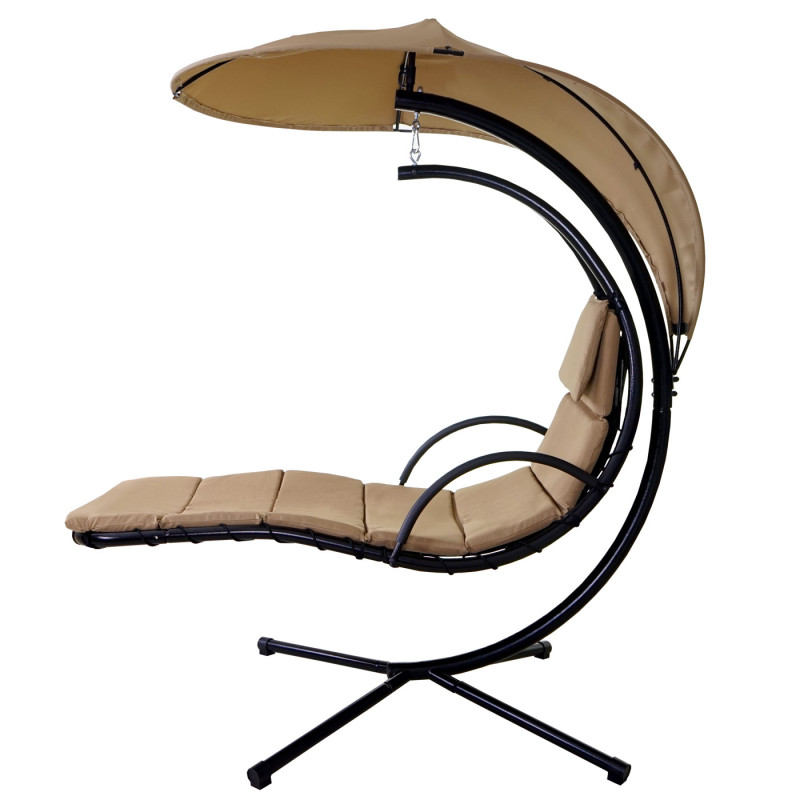 Chaise longue flottante Cabrera, couchette relax, bain de soleil avec marquise - beige