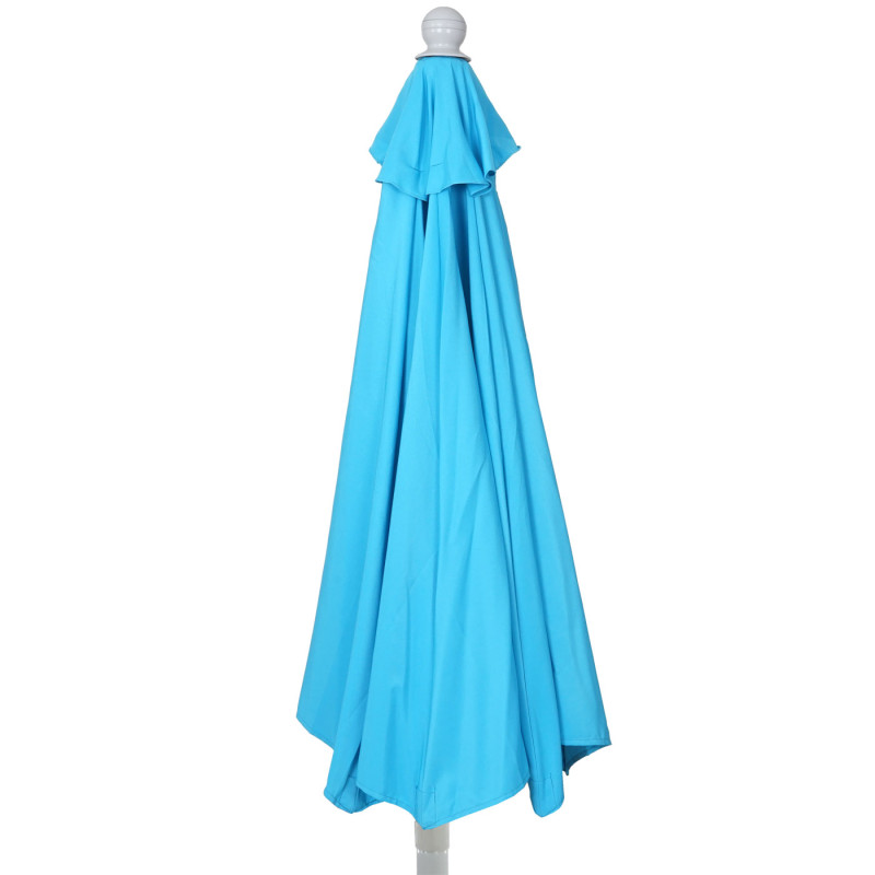 Parasol demi-rond Parla, demi-parasol de balcon, UV 50+ polyester/acier 3kg - 300cm turquoise avec support