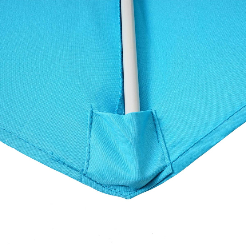 Parasol demi-rond Parla, demi-parasol de balcon, UV 50+ polyester/acier 3kg - 300cm turquoise avec support