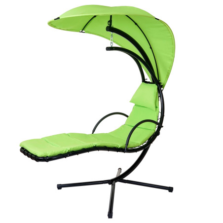 Chaise longue flottante Cabrera, couchette relax, bain de soleil avec marquise - vert clair