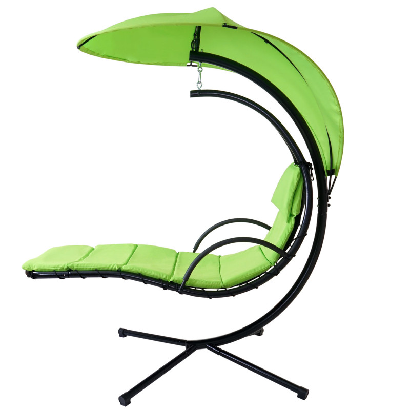 Chaise longue flottante Cabrera, couchette relax, bain de soleil avec marquise - vert clair