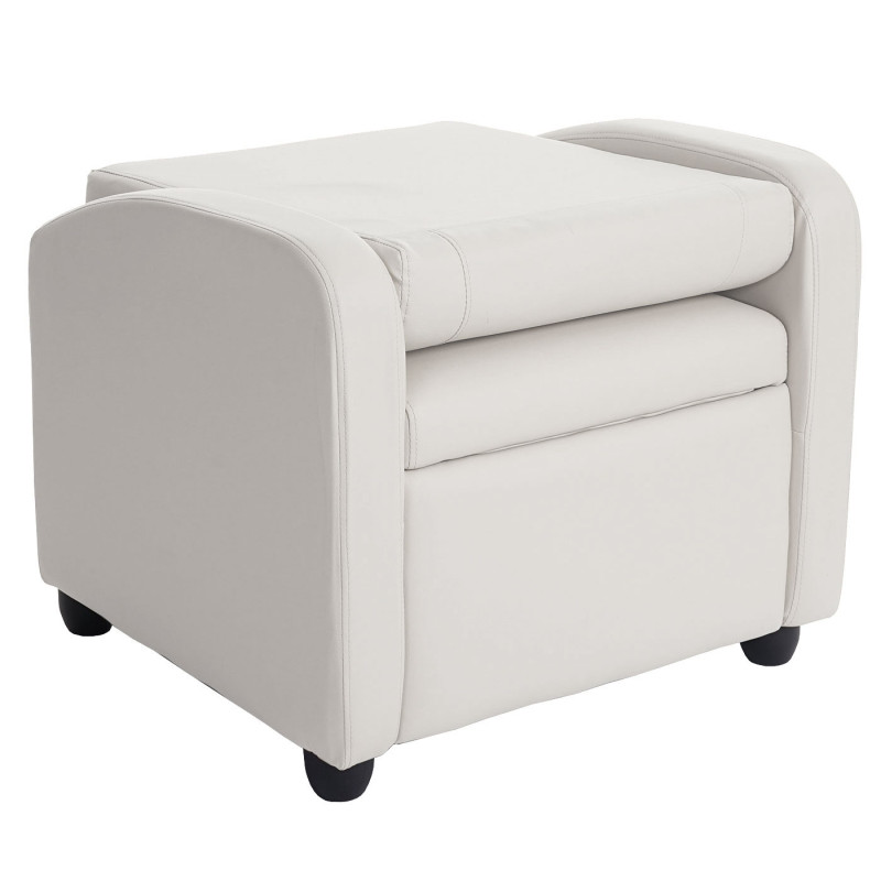 Fauteuil de télé Denver Basic, fauteuil de relaxation, similicuir - blanc