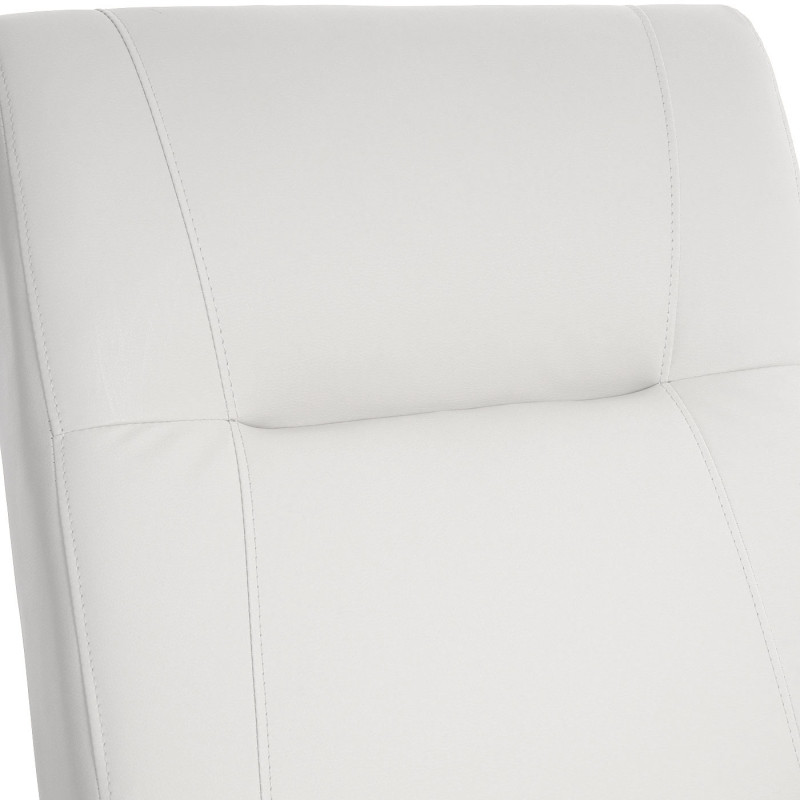 Fauteuil de télé Denver Basic, fauteuil de relaxation, similicuir - blanc