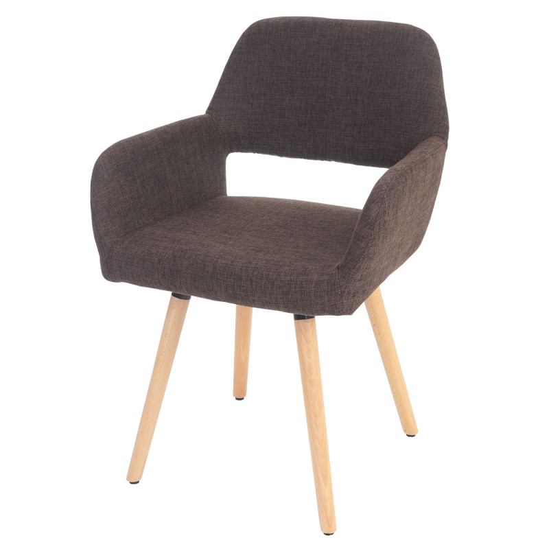 6x chaise de salle à manger Altena II, fauteuil, design rétro des années 50 - tissu, marron