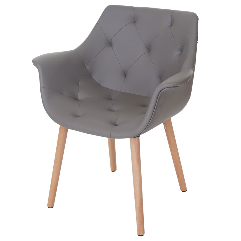 2x chaise de séjour/salle à manger Malmö T820 / design rétro - similicuir taupe