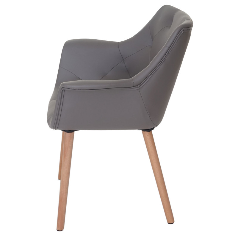 2x chaise de séjour/salle à manger Malmö T820 / design rétro - similicuir taupe