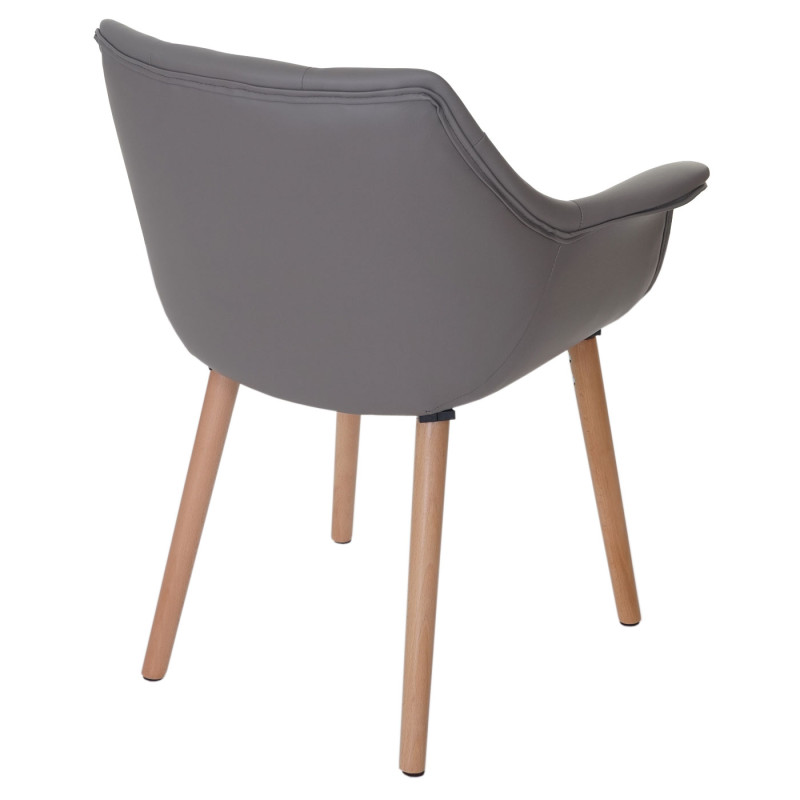 2x chaise de séjour/salle à manger Malmö T820 / design rétro - similicuir taupe