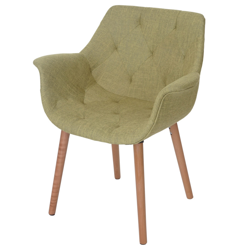 2x chaise de séjour/salle à manger Malmö T820 / design rétro - tissu vert