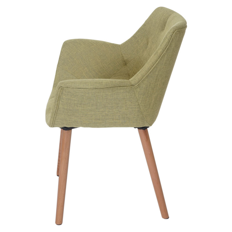 2x chaise de séjour/salle à manger Malmö T820 / design rétro - tissu vert