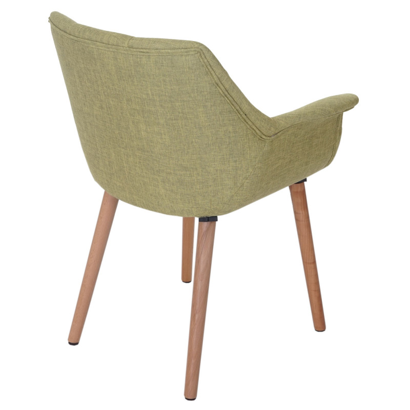 2x chaise de séjour/salle à manger Malmö T820 / design rétro - tissu vert