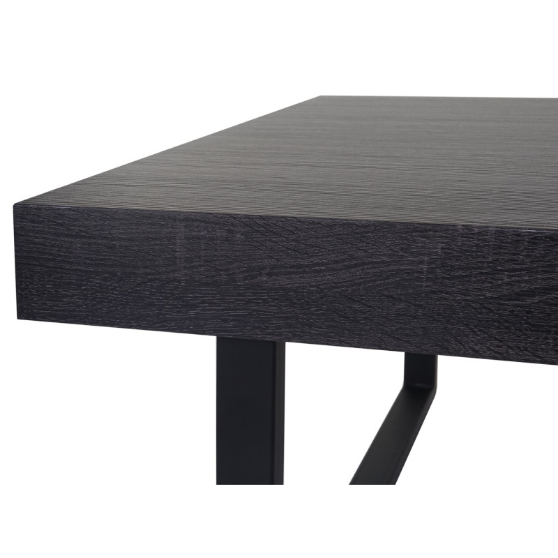 Table basse de salon Kos T576, MVG 40x110x60cm - sonoma noir, pieds métalliques foncés