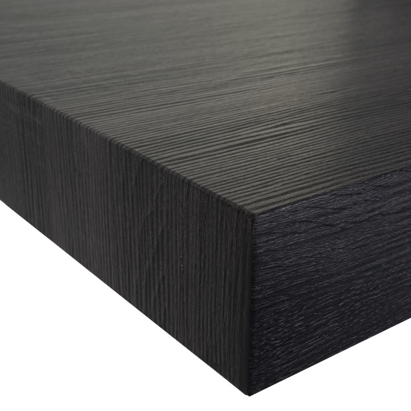 Table basse de salon Kos T576, MVG 40x110x60cm - sonoma noir, pieds métalliques foncés