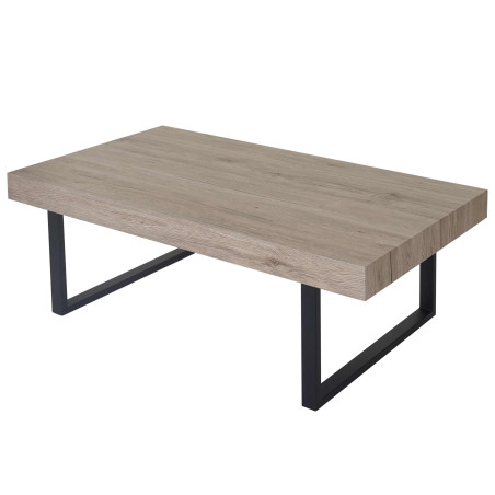 Table basse de salon Kos T576, MVG 40x110x60cm - San Remo, pieds métalliques foncés