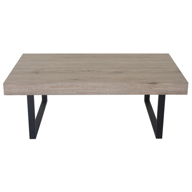 Table basse de salon Kos T576, MVG 40x110x60cm - San Remo, pieds métalliques foncés