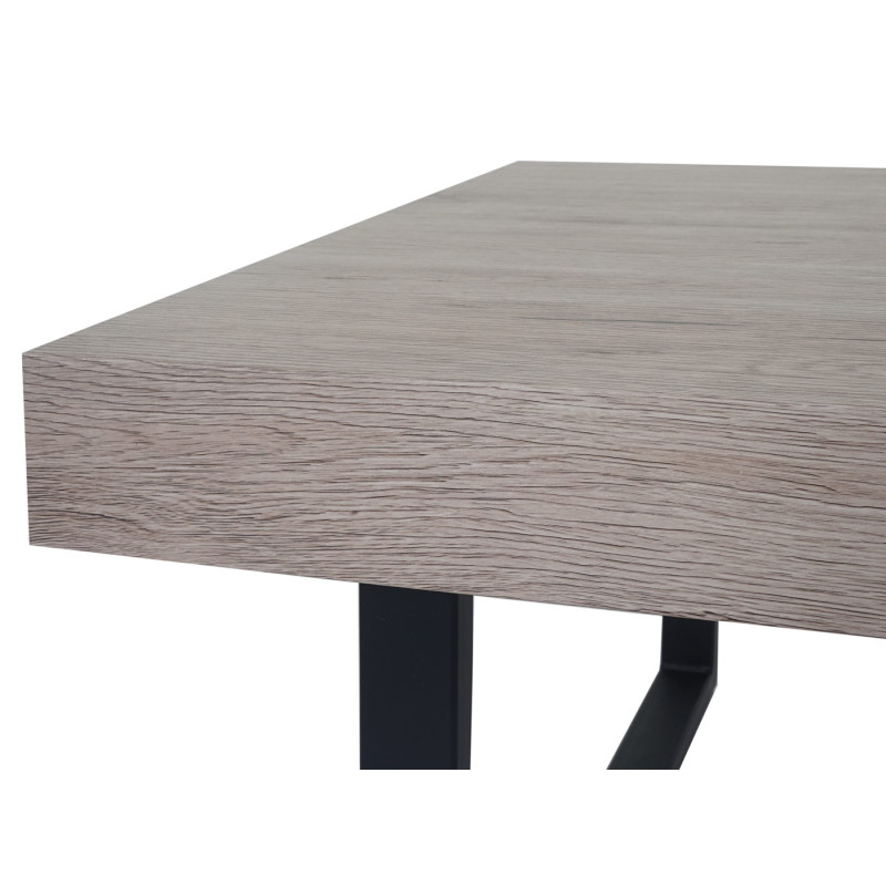 Table basse de salon Kos T576, MVG 40x110x60cm - San Remo, pieds métalliques foncés