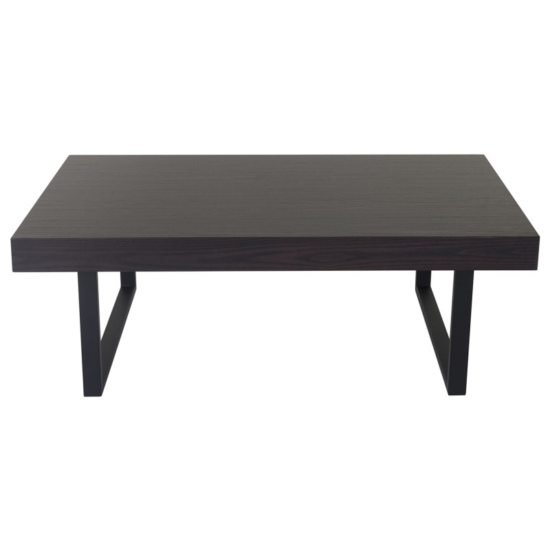 Table basse de salon Kos T576, MVG 40x110x60cm - wengé, pieds métalliques foncés