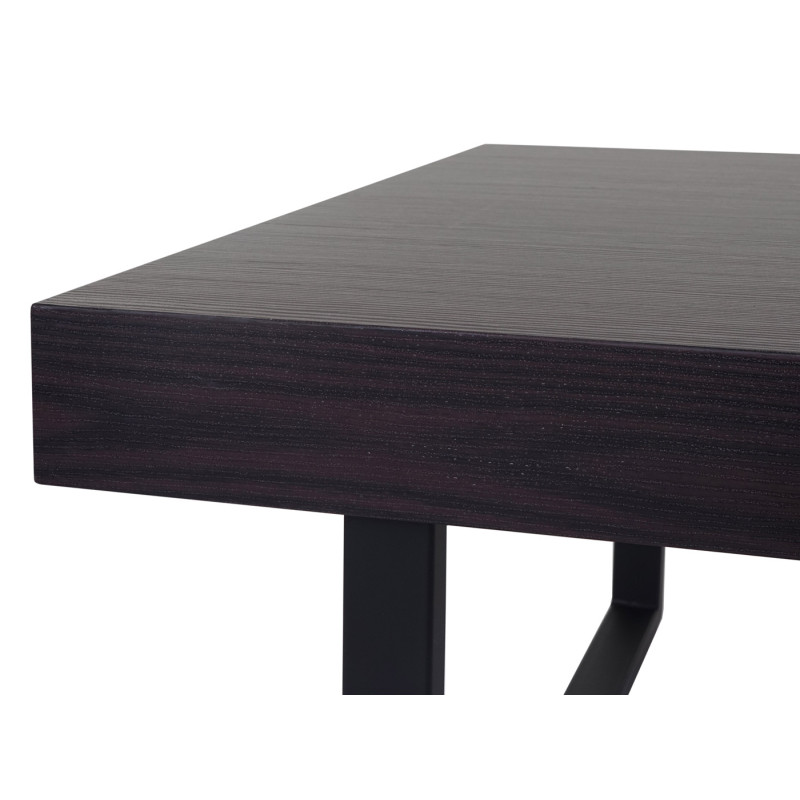 Table basse de salon Kos T576, MVG 40x110x60cm - wengé, pieds métalliques foncés