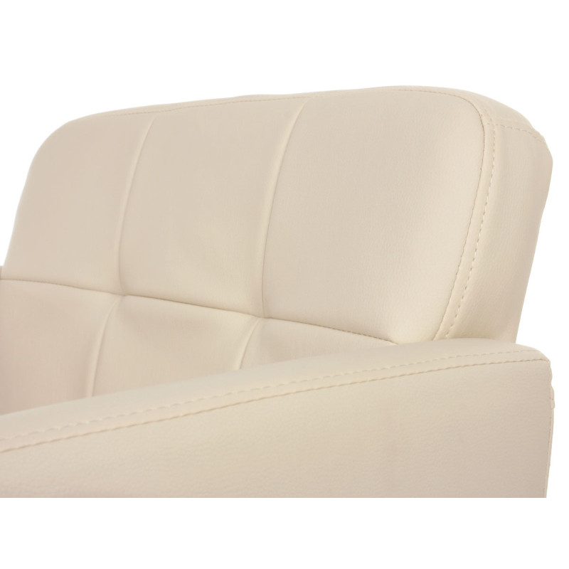 6x chaise de salle à manger Orlando II, fauteuil, style rétro - similicuir, crème