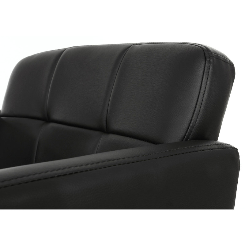 6x chaise de salle à manger Orlando II, fauteuil, style rétro - similicuir, noir