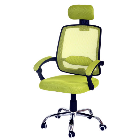 Fauteuil de bureau Arendal, chaise rotative, appui-tête, accoudoirs, tissu - vert