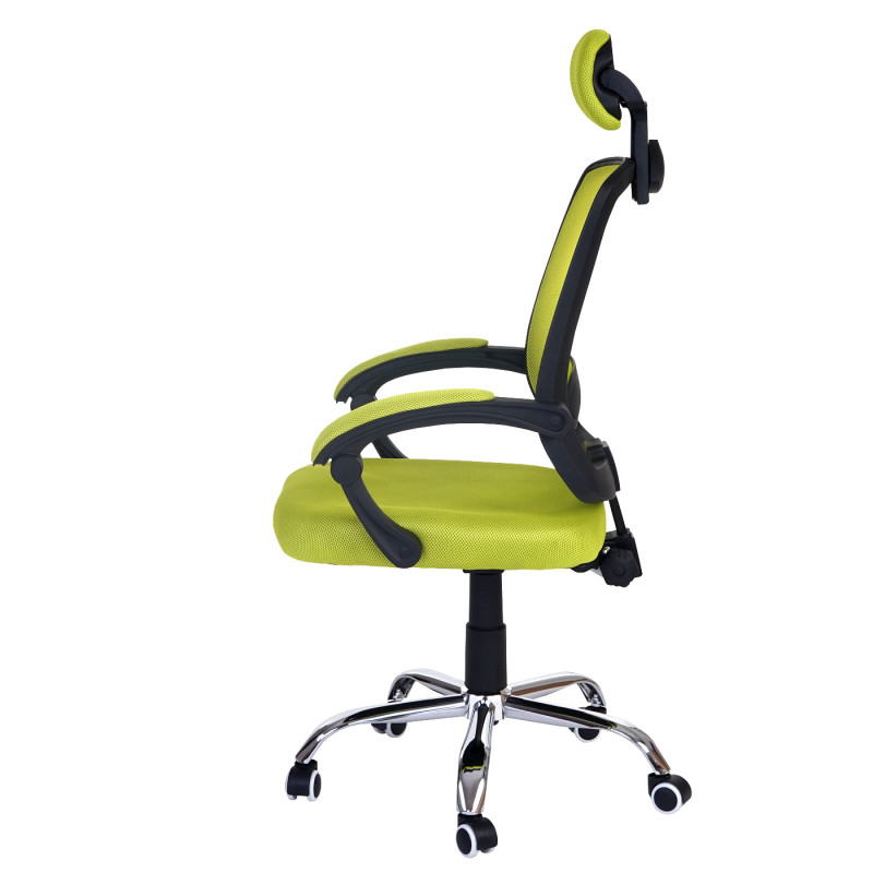 Fauteuil de bureau Arendal, chaise rotative, appui-tête, accoudoirs, tissu - vert