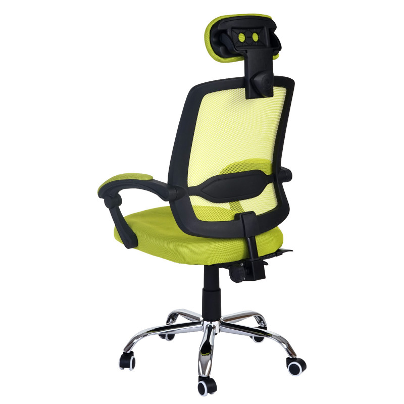 Fauteuil de bureau Arendal, chaise rotative, appui-tête, accoudoirs, tissu - vert