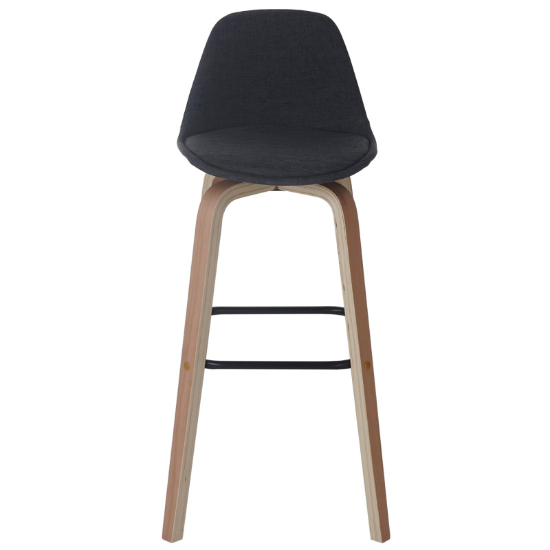 2x tabouret de bar Palmdale, chaise de comptoir avec dossier - tissu, gris foncé