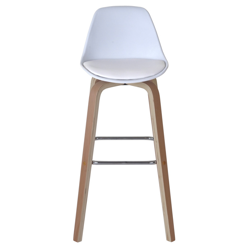 2x tabouret de bar Palmdale, chaise de comptoir avec dossier - tissu, blanc