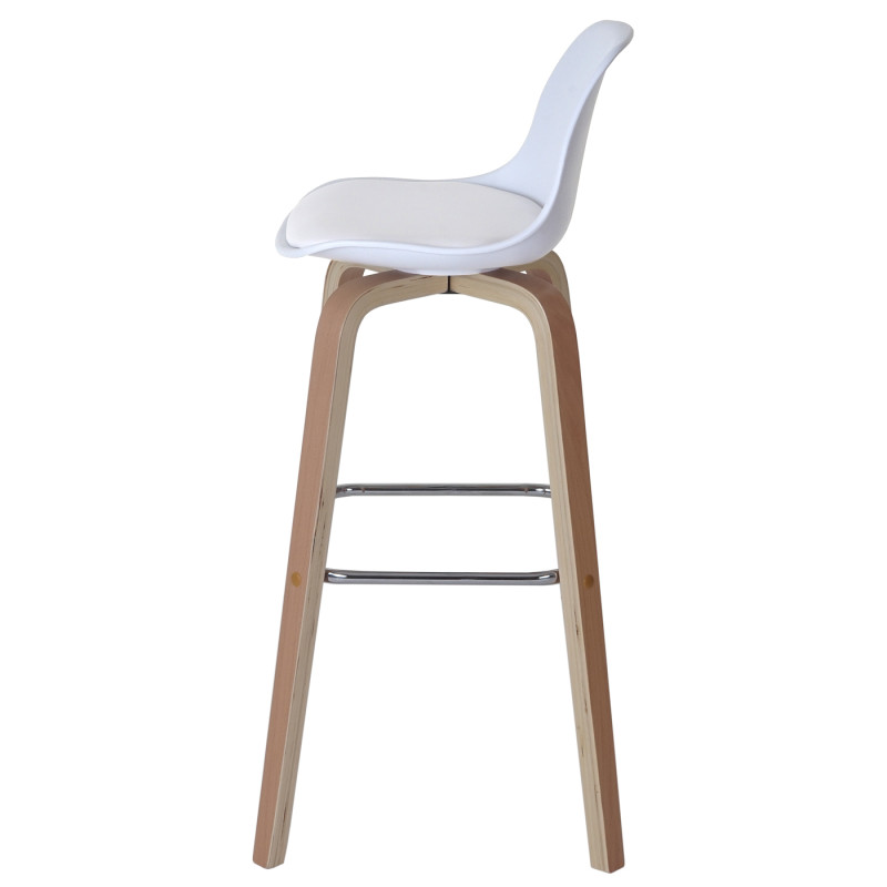 2x tabouret de bar Palmdale, chaise de comptoir avec dossier - tissu, blanc