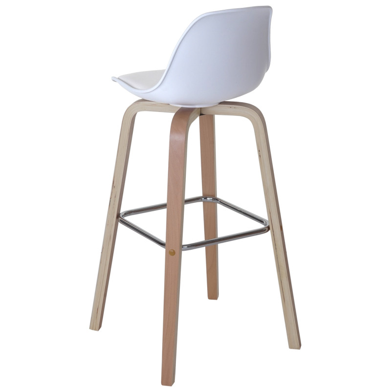 2x tabouret de bar Palmdale, chaise de comptoir avec dossier - tissu, blanc