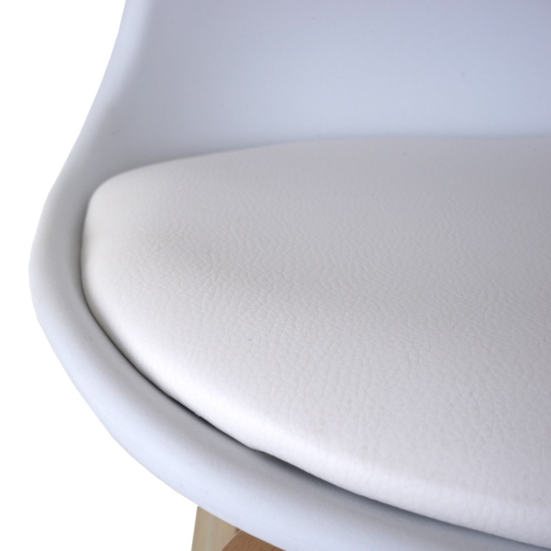 2x tabouret de bar Palmdale, chaise de comptoir avec dossier - tissu, blanc