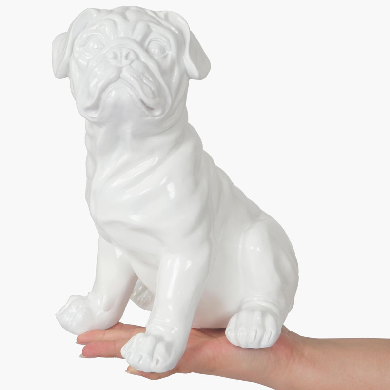 2 figures de décoration, sculpture, polyresin, bouledogue 24+25cm, intérieur/extérieur